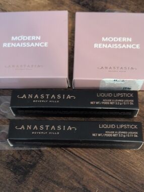 Anastasia Beverly Hills Modern Renaissance Palette & Liquid Lipstick Set  BUNDLE